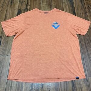 Patagonia Capilene Cool Daily Graphic Shirt Dawn to Dusk Orange Active Mens 2XL